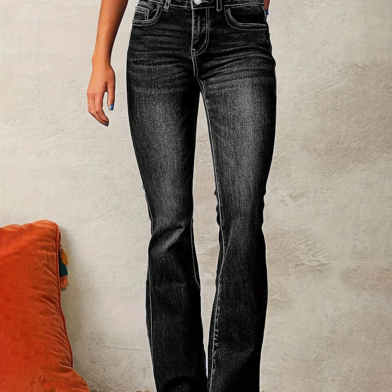 JEANS DE CINTURA ALTA DE CORTE AMPLIO