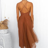 VESTIDO MAXI DE CHIFFON ESTILO PRINCESA