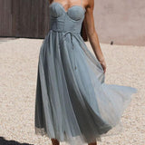 VESTIDO MAXI DE CHIFFON ESTILO PRINCESA