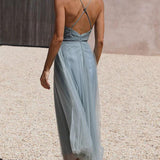 VESTIDO MAXI DE CHIFFON ESTILO PRINCESA