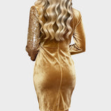 Brisa |  Vestido de Fiesta con Brillos y Efecto Draped