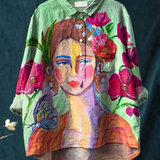 Cayetana | Camiseta Casual de Mujer con Retrato en Pintura al Óleo