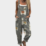 Andrea | Mono Estampado de Tirantes Gris Cómodo