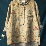 Leticia | Camiseta Casual de Arte Floral Vintage para Mujeres