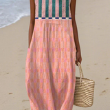 Lily - Vestido Midi Rayado Pastel