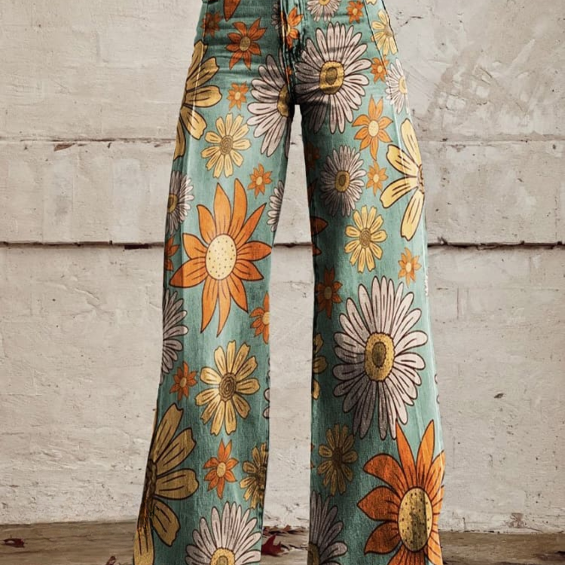 CIRILLA | Pantalón Palazzo Vintage con Patrón Floral