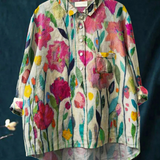 Beatriz | Camiseta Casual de Arte Floral Vintage para Mujeres