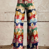 LÉON | Pantalones Retro con Flores Elegantes y Cómodos