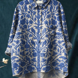 Isabel | Camisa Casual Vintage de Arte Floral Indio para Mujeres