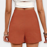 Shorts con falda y cintura alta