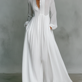 Alba | Vestido Maxi  Patchwork con Cuello Alto