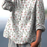 Milagros | Camisa Casual de Mujer con Patrón Floral Rosa de Primavera