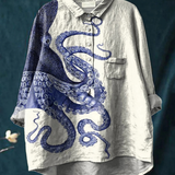 Carmen | Camiseta Casual con Arte de Tentáculos de Pulpo