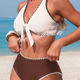 Daniela - BIKINI DE DOS PIEZAS DE TIRO ALTO CON ACABADOS EN CONTRASTE