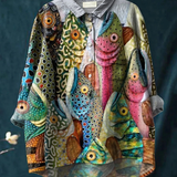 Natalia | Camiseta Casual de Arte Vintage de Pescado Divertido