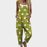 Patricia | Mono Estampado de Tirantes Verde Divertido Cómodo