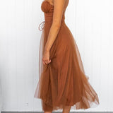 VESTIDO MAXI DE CHIFFON ESTILO PRINCESA