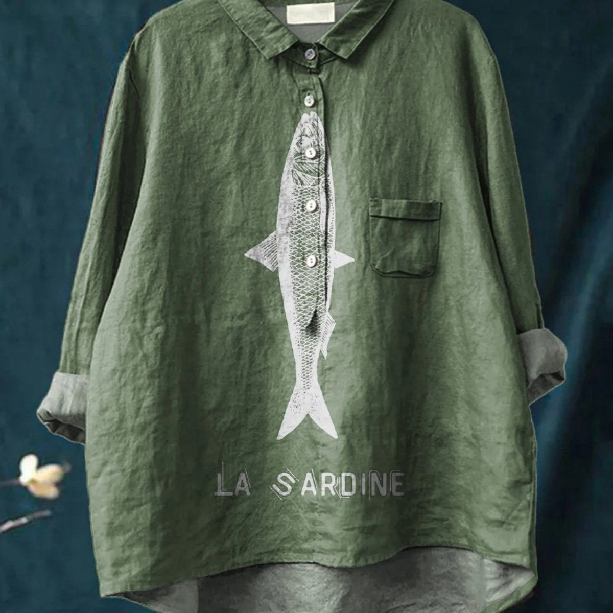 Amparo | Camiseta Casual con Estampado de Sardina