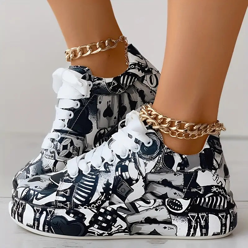 Veronika - Zapatillas Diseño de Graffiti Amortiguación