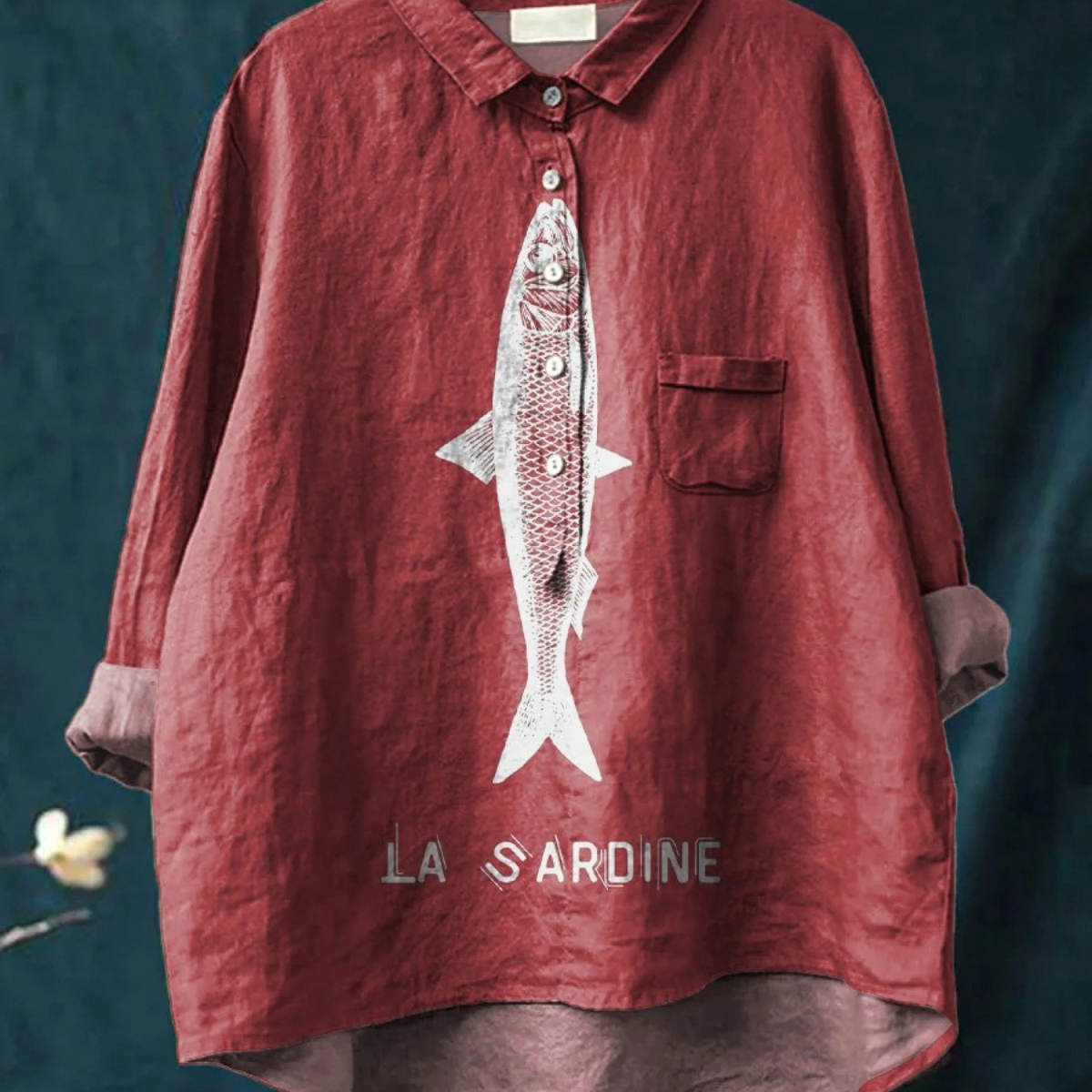 Amparo | Camiseta Casual con Estampado de Sardina