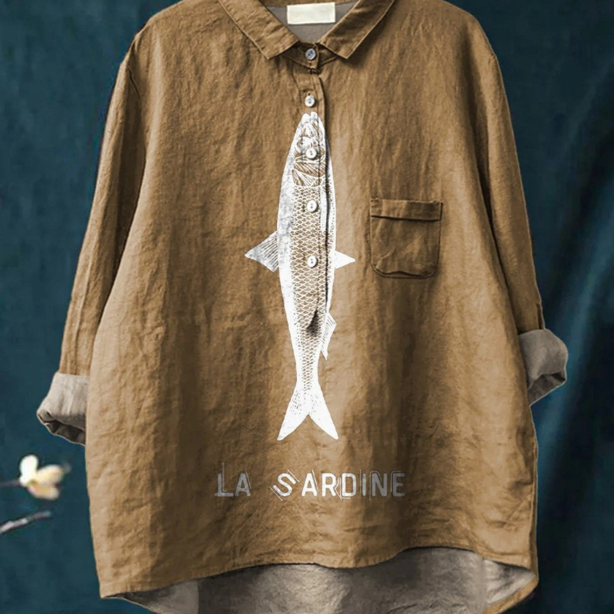 Amparo | Camiseta Casual con Estampado de Sardina