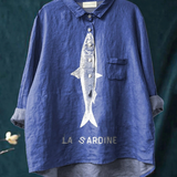 Amparo | Camiseta Casual con Estampado de Sardina