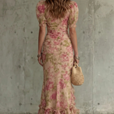 VESTIDO MAXI CON SILUETA FLORAL ROMÁNTICA