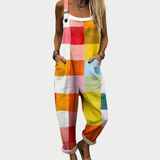 Mónica | Mono de Tirantes Cuadros Multicolor Cómodo