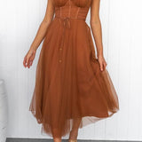 VESTIDO MAXI DE CHIFFON ESTILO PRINCESA