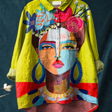 Lola | Camiseta Casual con Retrato de Freda en Pintura al Óleo Impresa