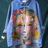 Lola | Camiseta Casual con Retrato de Freda en Pintura al Óleo Impresa