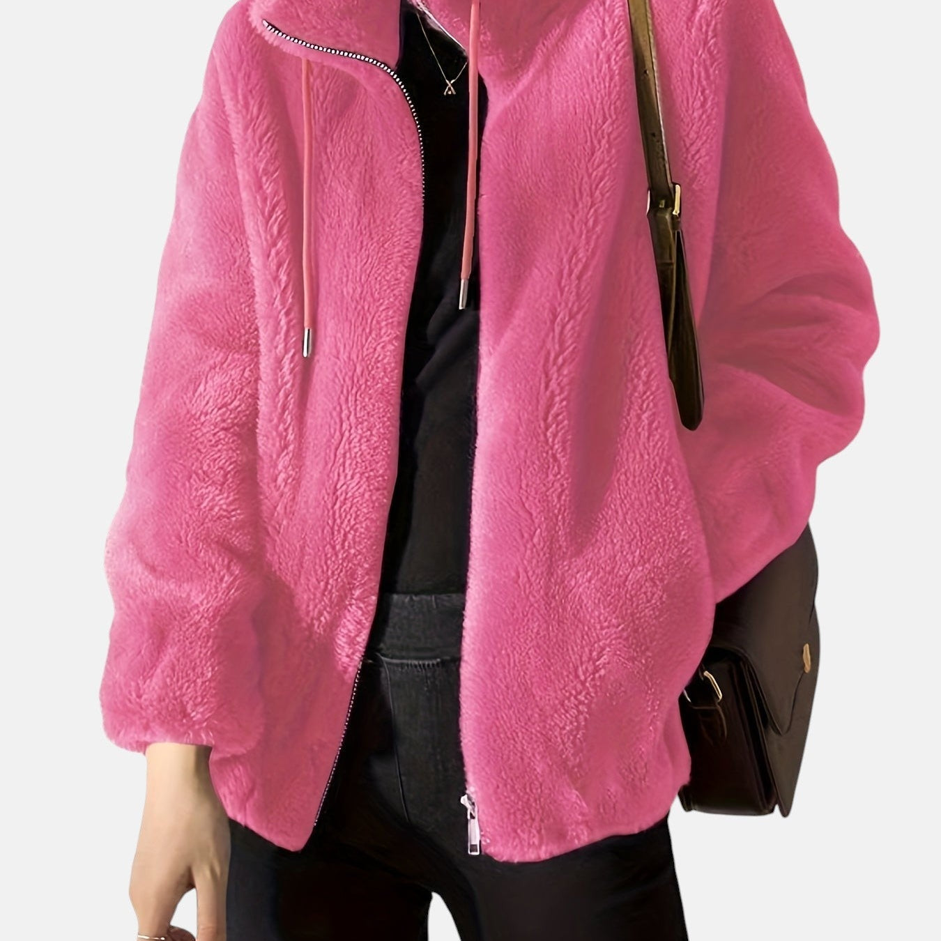 Alya – Chaqueta de pelo suave con cremallera
