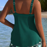 Laluna - Tankini a rayas con pantalones cortos de playa de dos piezas