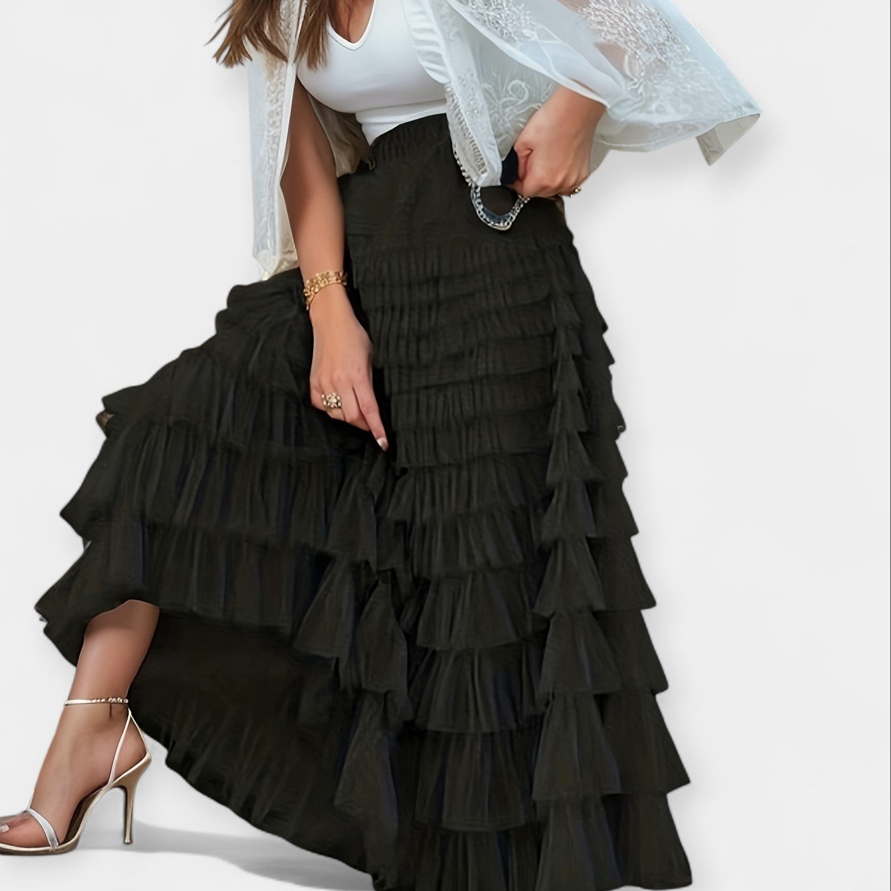 Kristýna - Falda elegante con tul decorativo