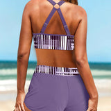 Nieves | Bikini de cintura alta canalé