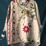 Andrea | Camisa Casual de Arte Floral Vintage