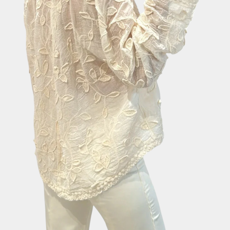 Prairie Camisa de Encaje Bordado