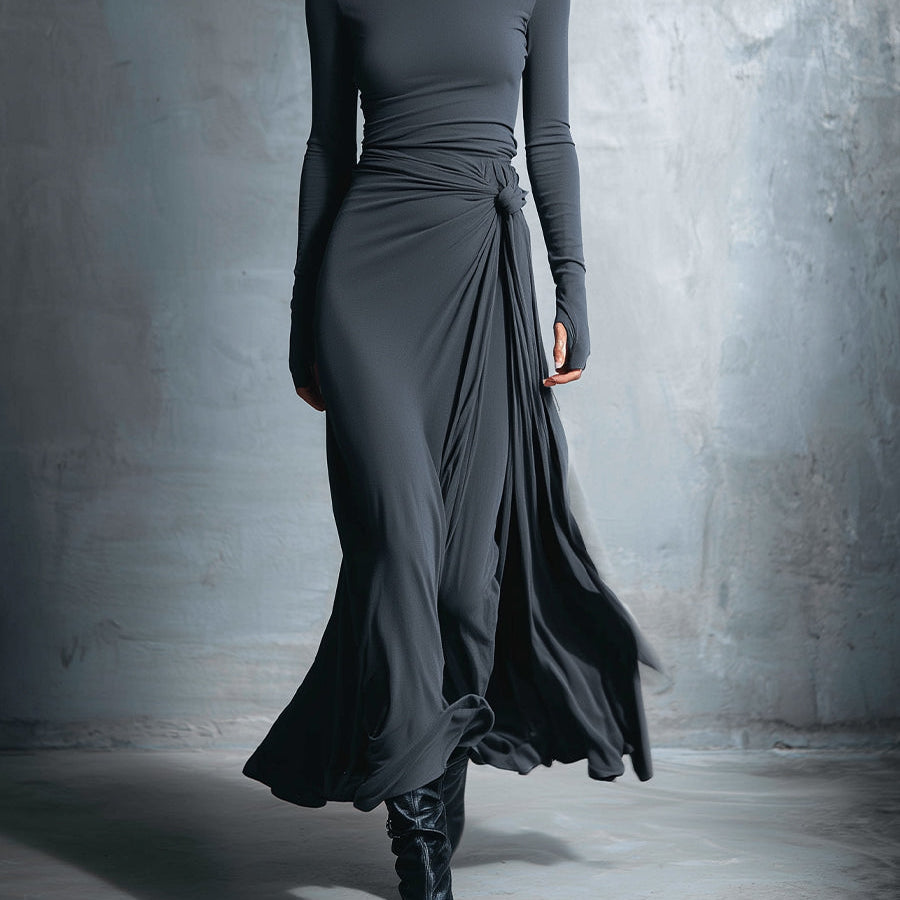 Naiara - Vestido midi con nudo lateral