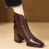 Isabelle | Botines de cuero cómodos con puntera y altura de tobillo
