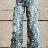 Margherita | Elegante Pantalón Boho con Patrón de Flores
