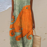 Tess -Vestido Midi Oceánico