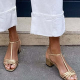 Valeria | Sandalias Doradas Elegancia Diaria