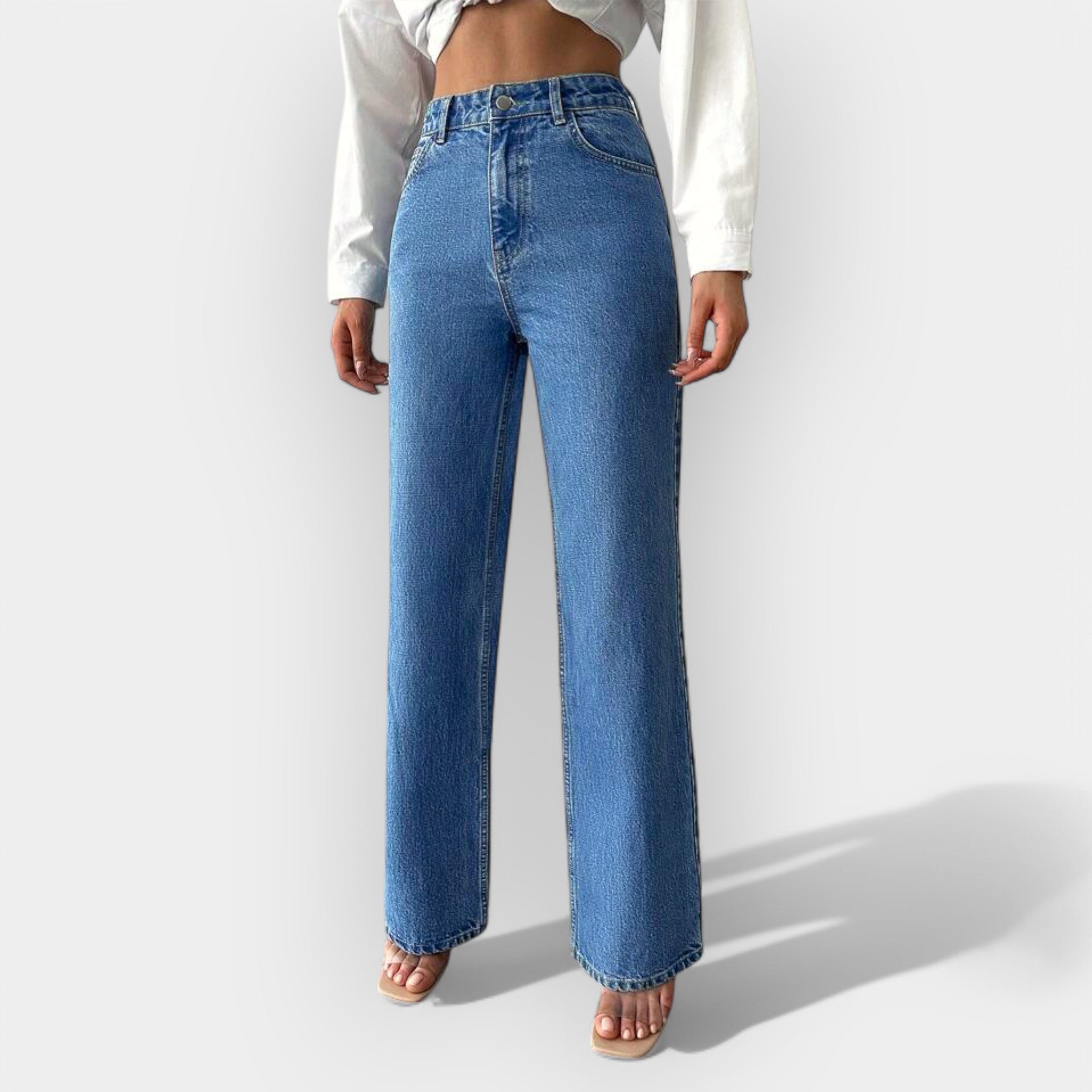 JEANS DE CINTURA ALTA CON CORTE HOLGADO