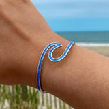 Pulsera de plata "Ópalo de Olas Marinas"