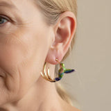 Pendientes Vintage con Colibrí en Emaillado