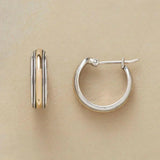 Pendientes vintage Golden Line en plata