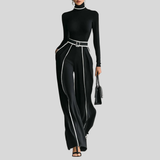 Emma | Conjunto elegante de dos piezas con cuello alto y pantalón ancho