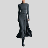 Naiara - Vestido midi con nudo lateral