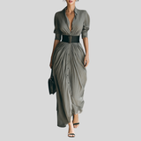 Zahara - Vestido largo plisado elegante