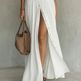 Lea | Vestido Maxi de Lino Blanco